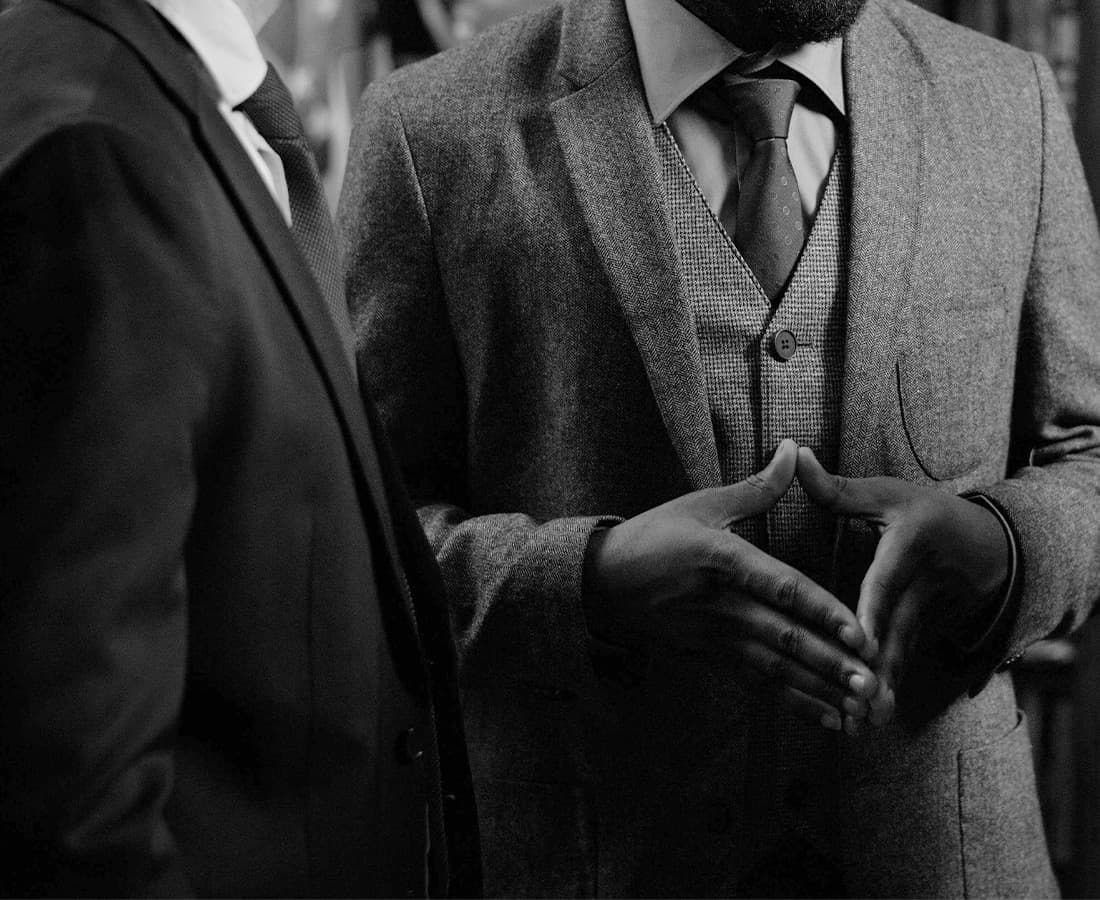 dedicated team members wearing suits